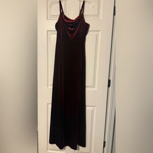 Birdy Grey Velvet Maxi Slip Dress in Cabernet